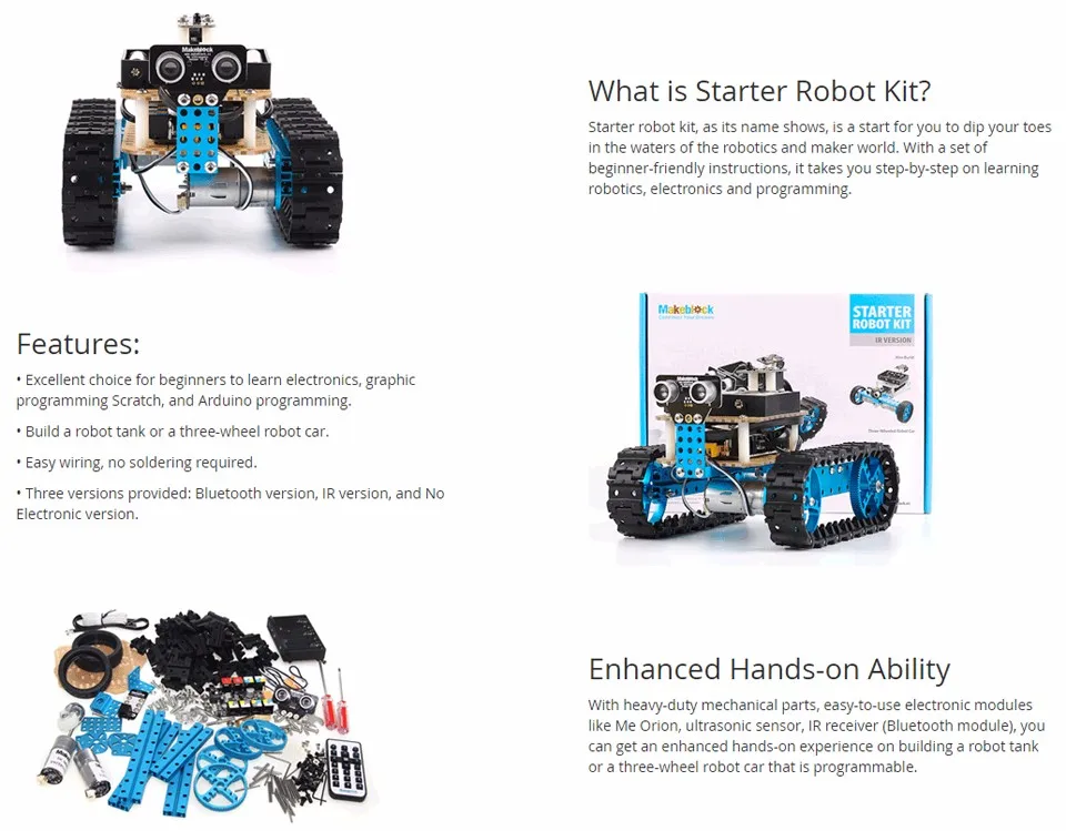 Makeblock Arduino робот стартовый комплект-синий(версия Bluetooth)(ИК-версия