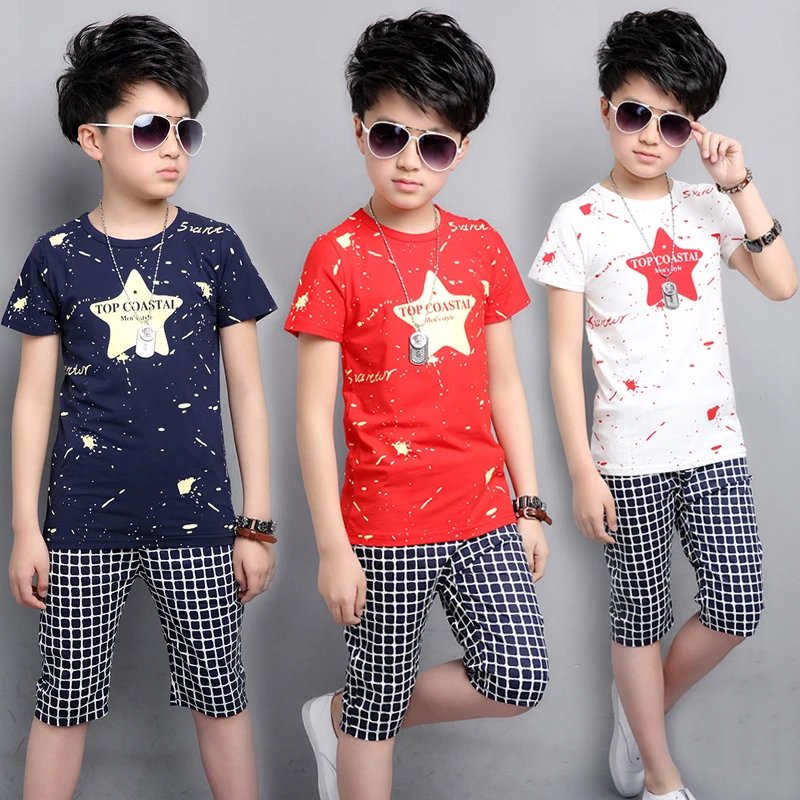 

Summer summer in the big boy cotton short sleeved two pieces of casual sportswear