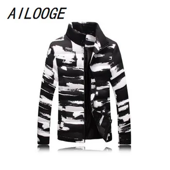 

AILOOGE 2017 New Arrival Winter Cotton-padded Jacket Men,Print High Quality Coat,Plus-size,Free Shipping