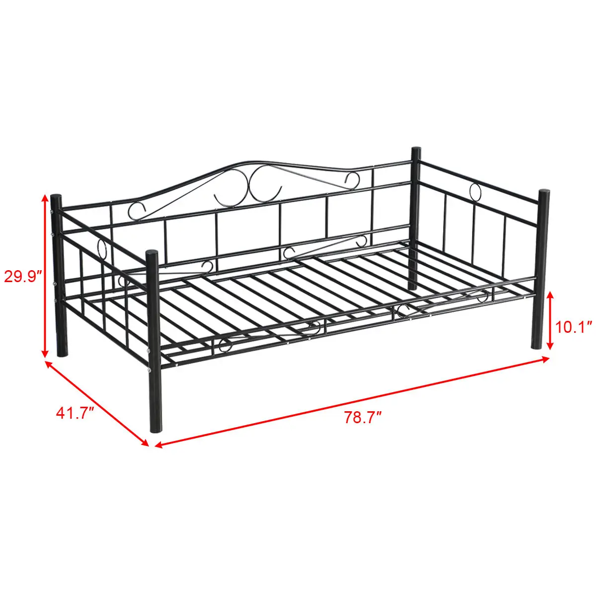 Giantex Twin Size Daybed Sofa Bed Bedroom Modern Metal Steel Bed Frame Solid Support Guest Dorm Home Furniture HW56068+ Giantex Twin Size Daybed Sofa Bed Bedroom Modern Metal Steel Bed Frame Solid Support Guest Dorm Home Furniture HW56068+