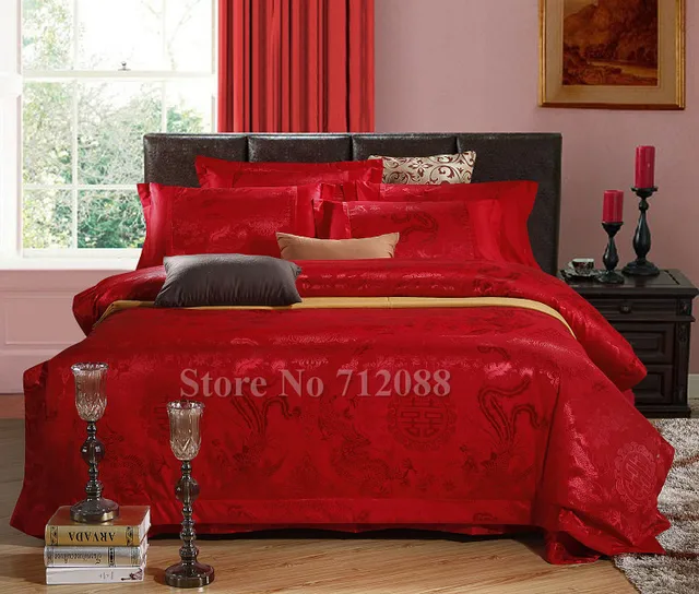 Free Shipping,bedlinens 4pcs full/queen/king duvet/quilt cover red