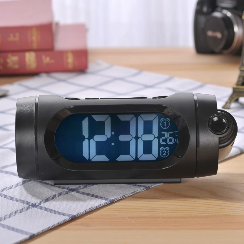 FM Radio Watch LED Digital Alarm Clock Electronic Desk Table Projector Watch with Back light Nixie