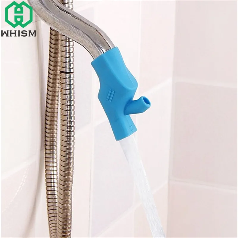 WHISM Dual Purpose Water Tap Extension Elastic Silicone Toddler Washing Device Water Faucet Extending Tool Bathroom Accessories
