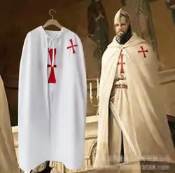 Рыцари Тамплиер Templars средневековый крестовый поход Рыцари Тамплиер костюм Набор плащ и жилет Хэллоуин костюм для человека