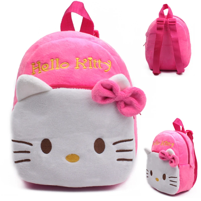 Hello Kitty B Сумка с Микки Маусом, Детский плюшевый рюкзак с мультипликационным принтом, детский мини-школьный рюкзак, подарки для детского сада, для мальчиков и девочек, mochila, детские школьные сумки - Цвет: Hello Kitty B