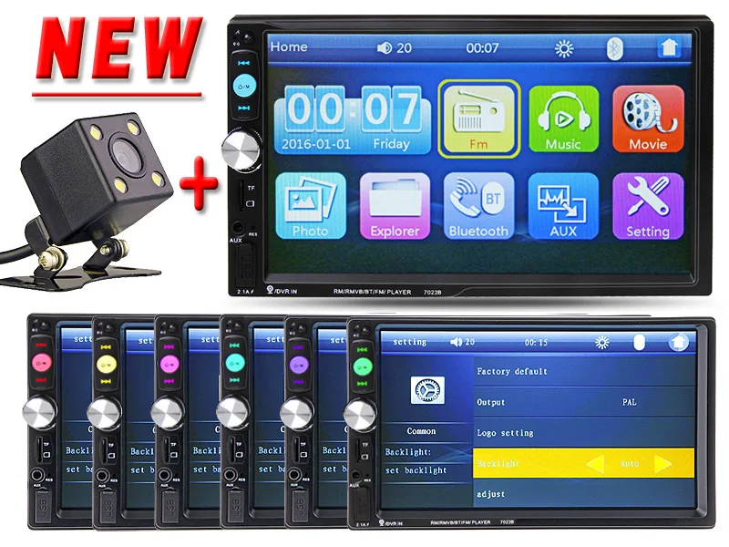 

2 Din Car Radio MP5 Player 7'' HD Touch Screen Bluetooth Stereo Radio FM/MP4/Audio/Video/USB Auto Electronics autoradio charger