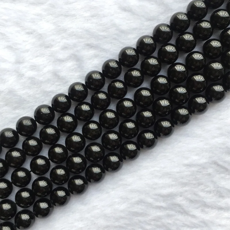 Natural Genuine Black Tektite Round Loose Smooth Beads 4mm 6mm 8mm 10mm 12mm 14mm 15" 05505 4