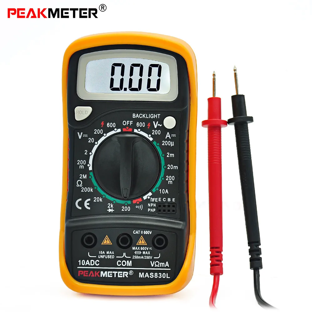 PEAKMETER MAS830L Manual Ranging Digital Multimeter AC/DC Voltmeter