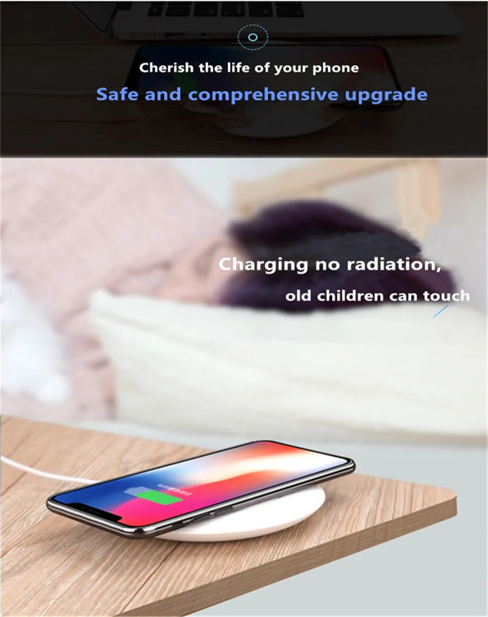 !ACCEZZ 5W QI Wireless Charger Pad For Samsung S8 S7 S9 Plus Note8 LED Cooling Vent Charger For iPhone X 10 8 Plus Charging Pad (7)