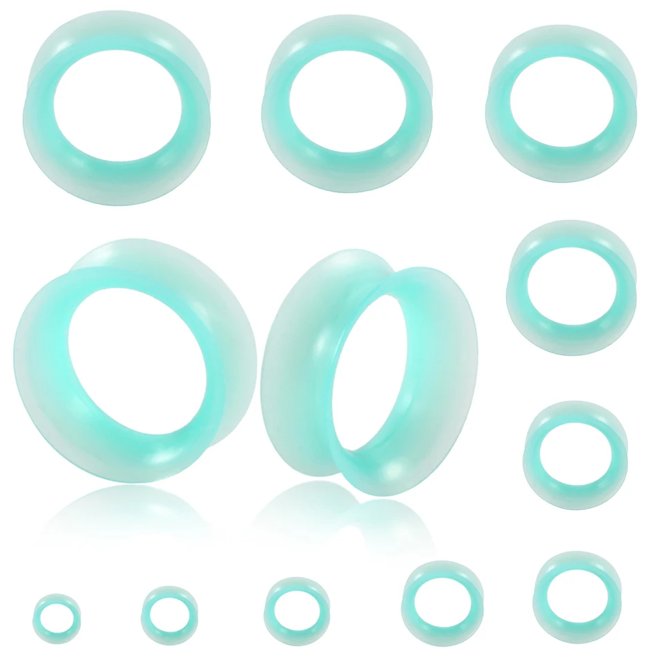 

2PCS Silicone Ear Flesh Tunnels Flexible Ear Plugs Ear Expanders Tunnel Earrings 3-25mm Earrings Gauges Body Jewlery Piercing