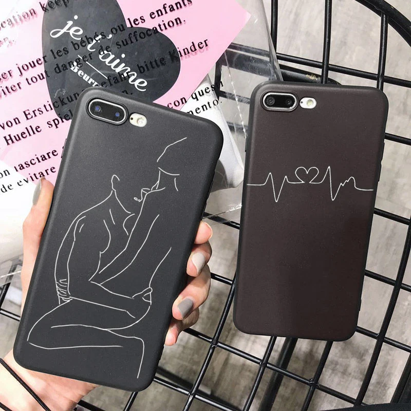 

OUTMIX Stick figures in black and white Back TPU Cover Case For iPhone 6plus 6s 6 5 5s SE 7 8 X XS max XR 8plus 7plus soft Cases