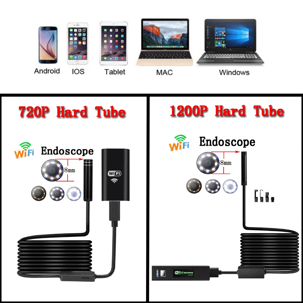 Камера Эндоскоп Chanseon водонепроницаемая камера Бороскоп с Wi Fi для Iphone HD 8 мм Android