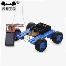 PW M37 DIY Mini RC Car with Remote Controller Gear Motor Technology Invention Funny Puzzle Education KD Car Toy