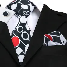 C-1209 геометрические мужские галстуки, карманные Квадратные запонки, жаккардовые шелковые галстуки на шею для мужчин, брендовые Hi-Tie, дизайн, с принтом, Gravatas