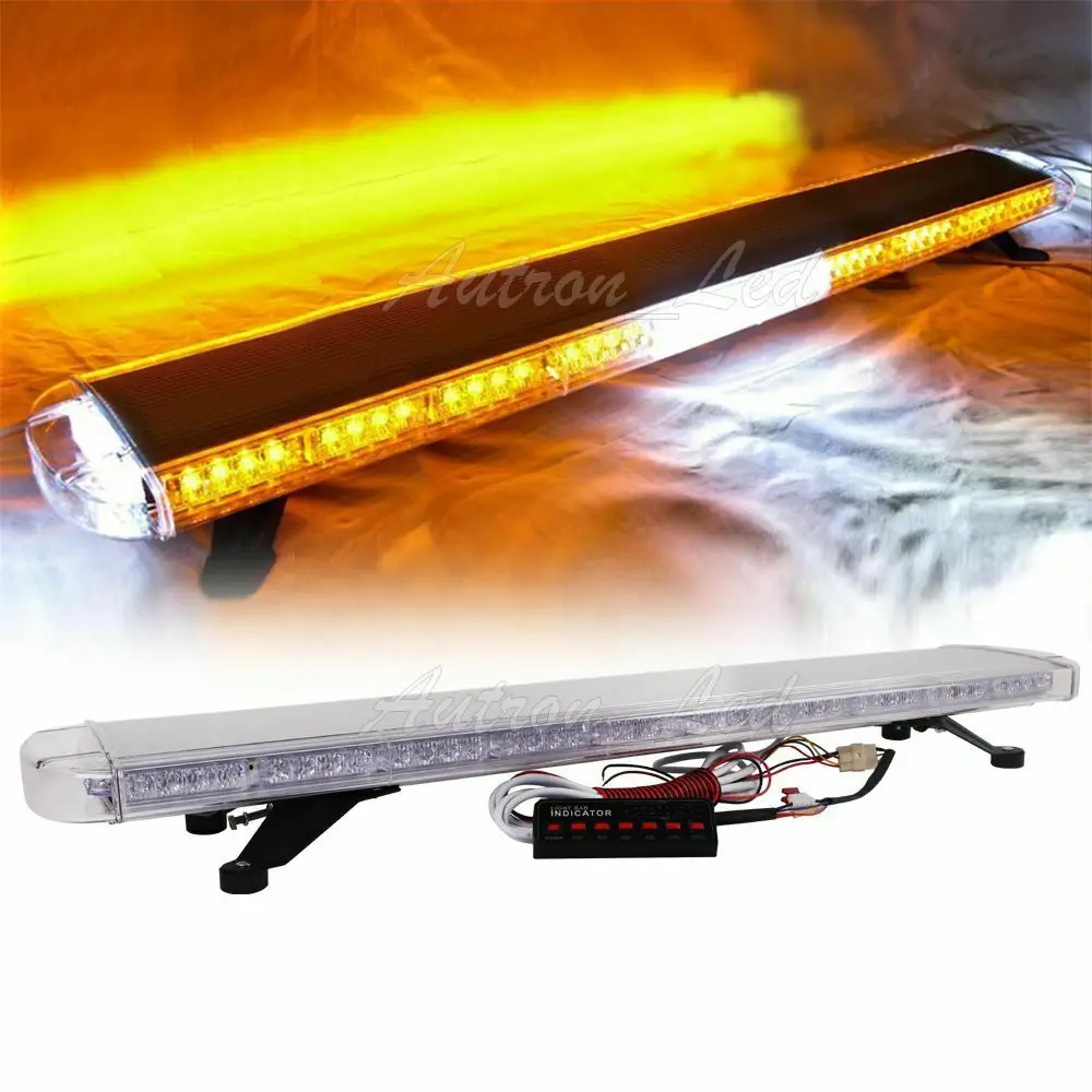 

47" LED Amber Strobe Light Bar Warning Emergency White ALLEY TAKE DOWN Tow Truck