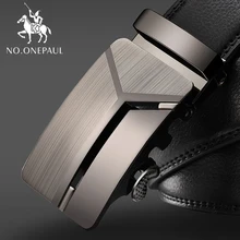 NO. ONEPAUL мужские деловые удлиненные ремни, Модные повседневные автоматические пряжки минималистичный дизайн кожаный ремень кофейные