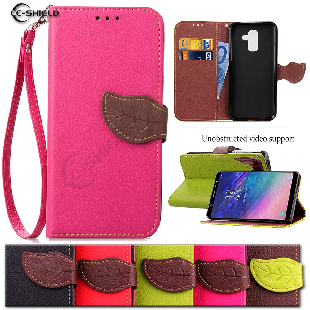 

Leaf Wallet Case for Samsung Galaxy A6 Plus 2018 A6+ A605 SM-A605FN/ds A605FN/ds SM-A605F A605F Flip Case Phone Leather Cover
