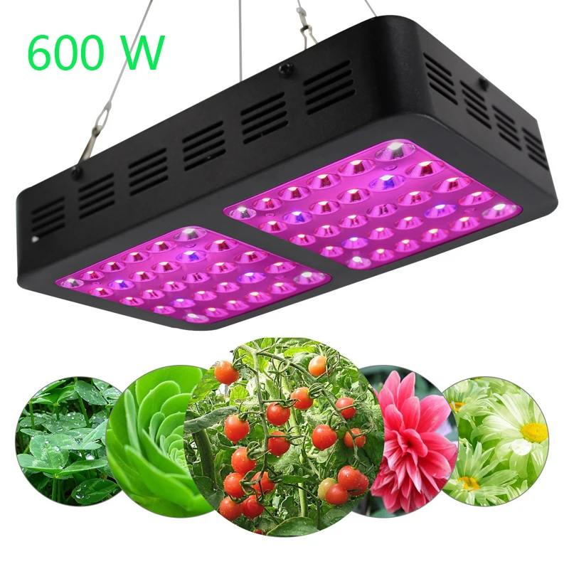 Abay 600 W отражатель-светодиодный LED Grow Light полный спектр растение лампа панель с подвесными комплектами для теплицы комнатных растений