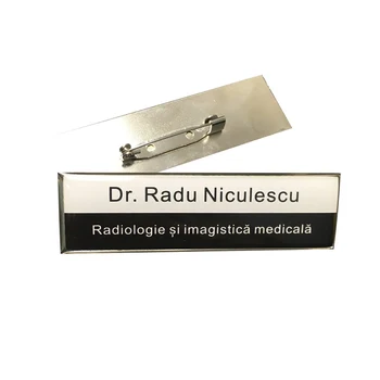

10pcs personalized metallic name badge 70*20mm tag safety pin or strong magnetic name tag badge fastener