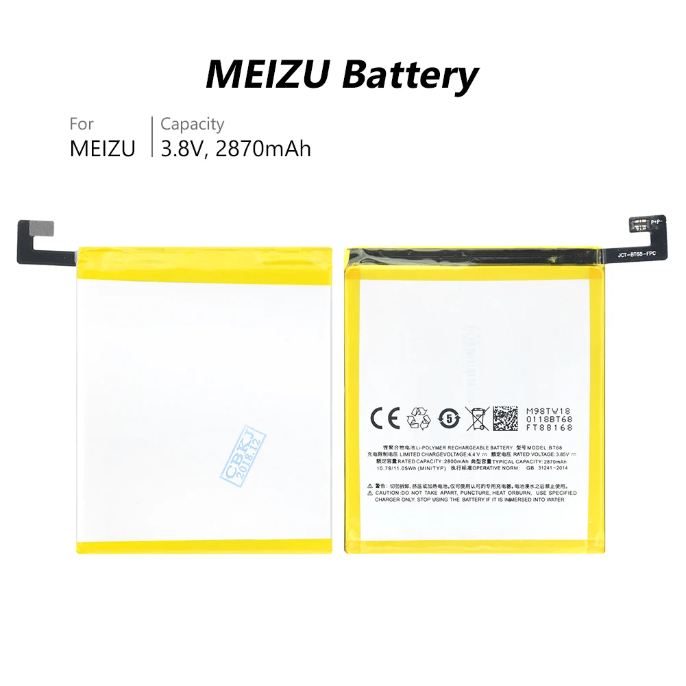 3 85 V BT68 литий ионные батареи для Meizu M3 M3S мини Y685Q Y685C Y685M M688Q M688C M688M M688U 2870 мА/ч