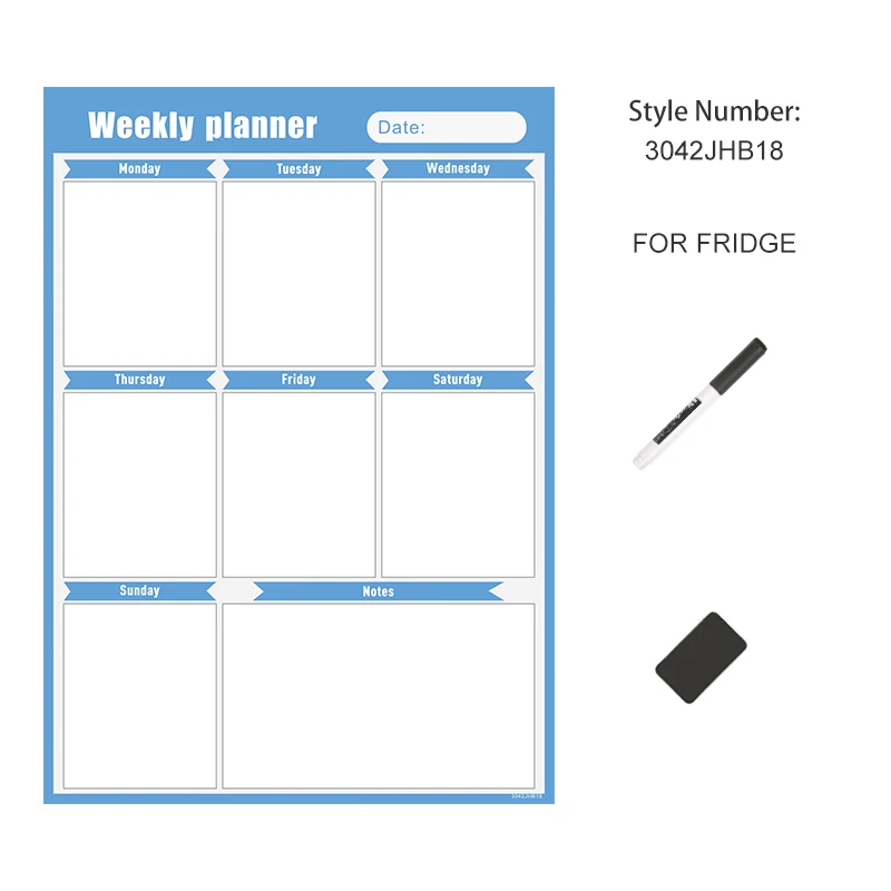 Магнитный календарь ежедневный Еженедельный наклейка для планировщика, чтобы сделать список, органайзер стираемая чертежная доска на заказ Язык наклейки на холодильник s - Цвет: 3042JHB18 for fridge