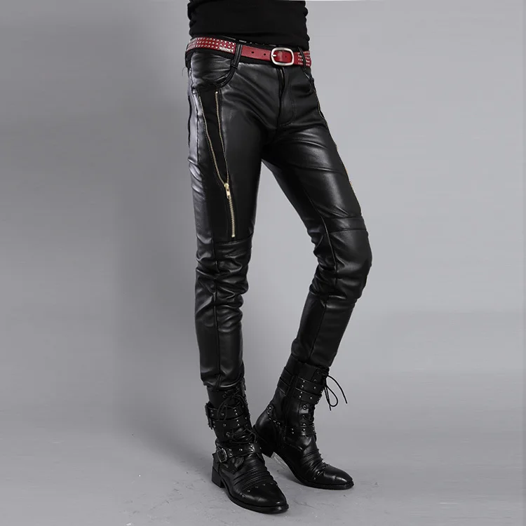 male big yards to thicken the tight leather pants men