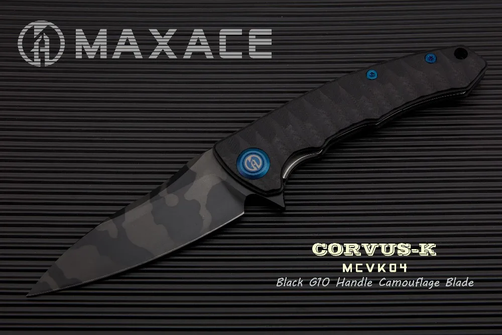 

Maxace Corvus-K folding knife camping knife K110 steel camouflage coating blade