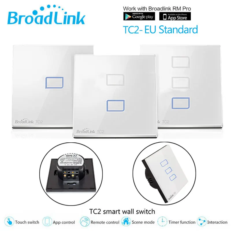 Broadlink TC2 ЕС переключатель 1 банда 2 банды 3 Банды сенсорный выключатель Умный дом