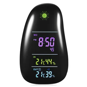 

Cobblestone Wireless Weather Forecast Station Indoor Outdoor Temperature Humidity Monitor Alarm Clock with Remote Sensor