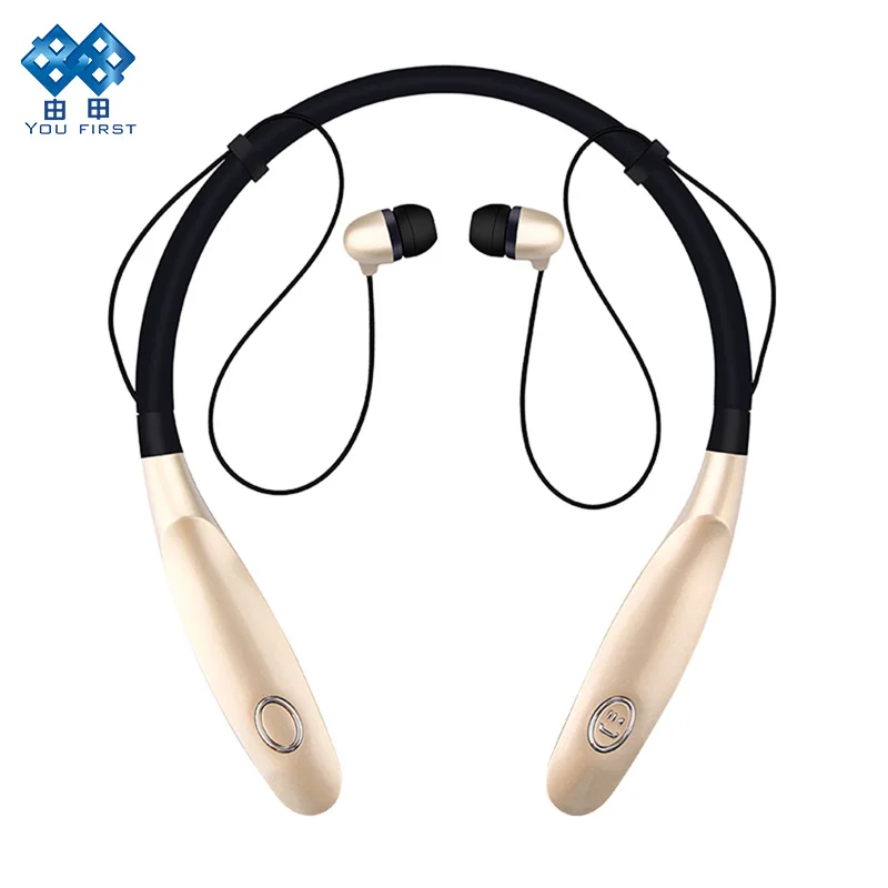 

YOU FIRST Headphone Bluetooth Wireless Neck Hanging TWS Sport Wireless Earphones IPX4 Waterproof Handsfree With Microphone