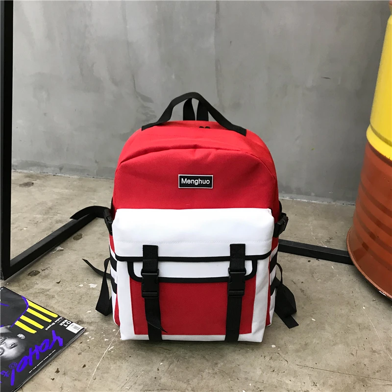 MENGHUO Fashion Black Women Backpack Canvas Men School Backpacks for Teenagers Girls Casual Large Capacity Korean Bags Mochilas (6)