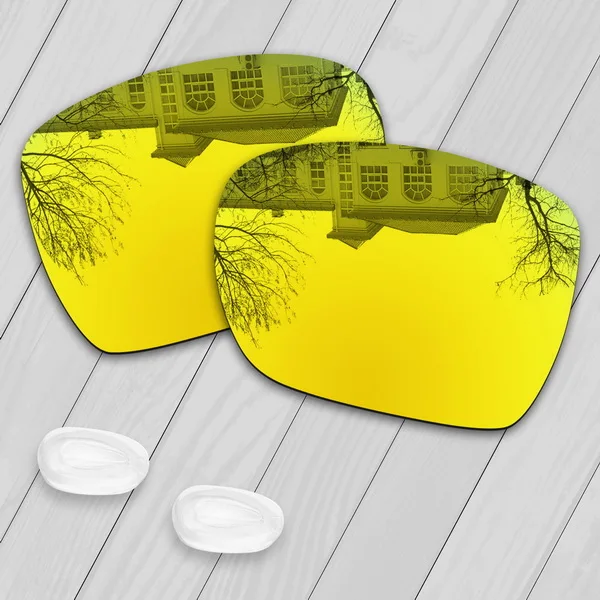E.O.S поляризованные улучшенные Сменные линзы для солнцезащитных очков с отклонением от Окли-несколько вариантов - Цвет линз: 24K Golden-Nose pads