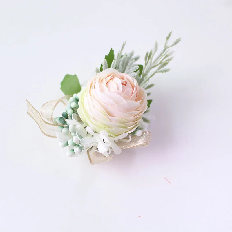 wedding boutonniere Wrist Corsage Bracelet  (46)