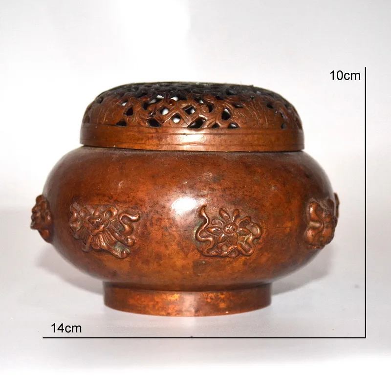 

Pure copper old incense burner antiques collection