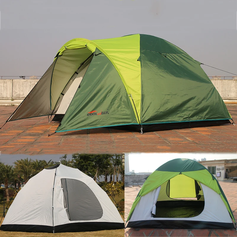 COOLWALK 3-4 человек купольная палатка ветрозащитная Водонепроницаемая двухслойная палатка Открытый Туризм Кемпинг Пляжная палатка для пикника Семейные палатки