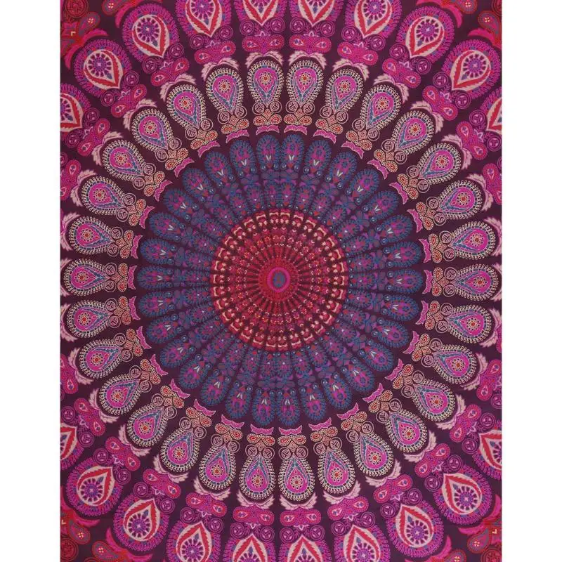 Индийский настенный гобелен с мандалой гобелен в стиле бохо геометрический узор Коврик для пола пляжный коврик для пикника спальное одеяло гобелен из микрофибры - Цвет: 200x150cm