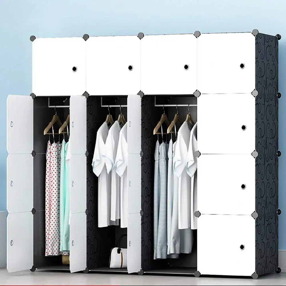 Современный портативный шкаф для подвешивания одежды, комбинированный шкаф, модульный шкаф для экономии пространства, идеальный органайзер для хранения - Цвет: 16cubes