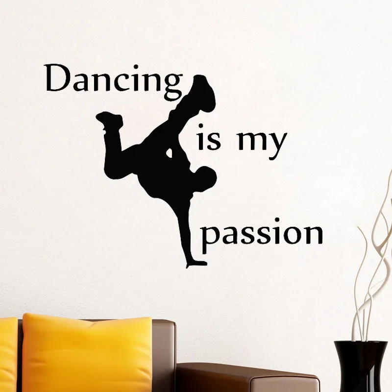 

ZOOYOO Dancing Is My Passion Wall Sticker Home Decor Removable Wall Art Murals Living Room Bedroom Decoration Window Wall Decals