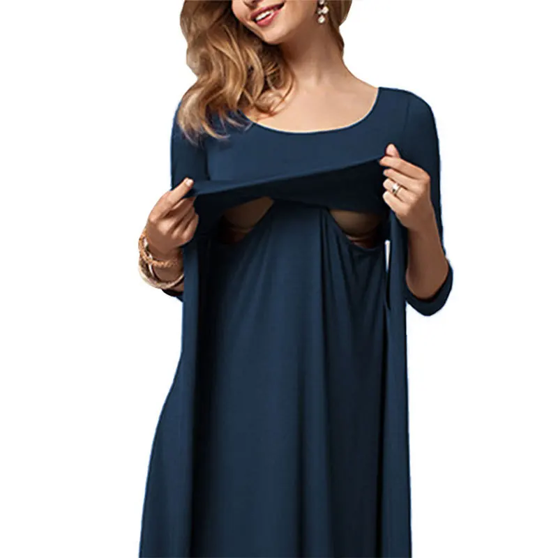 

Maternity Dresses Summer Pregnancy Womens Clothes Cotton Casual Pregnancy Dress Nursing Breast feeding Dress For Pregnant
