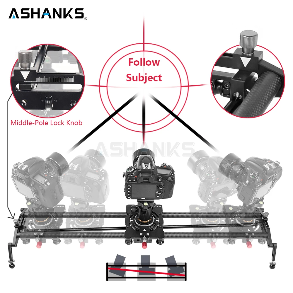ASHANKS S2 слайдер для камеры из углеродного волокна с регулируемым углом наклона для непрерывного изменения фокуса для стабилизатора DV DSLR камеры видеосъемки