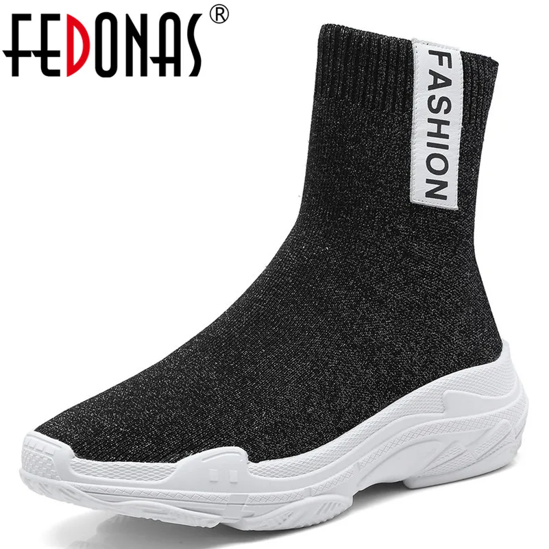 

FEDONAS Women Ankle Boots High Heel Round Toe Boots Female Short Rubber Knight Boots Brand Stretch Boots Dancing Shoes Woman