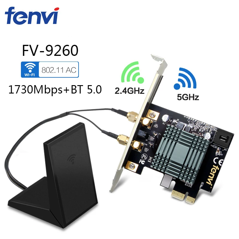 wireless for 5ghz adapter 9260 Bluetooth PCI Wifi Dual E Desktop 1730Mbps Band Wireless For   5.0 Adapter Intel AC 2 fi Wi
