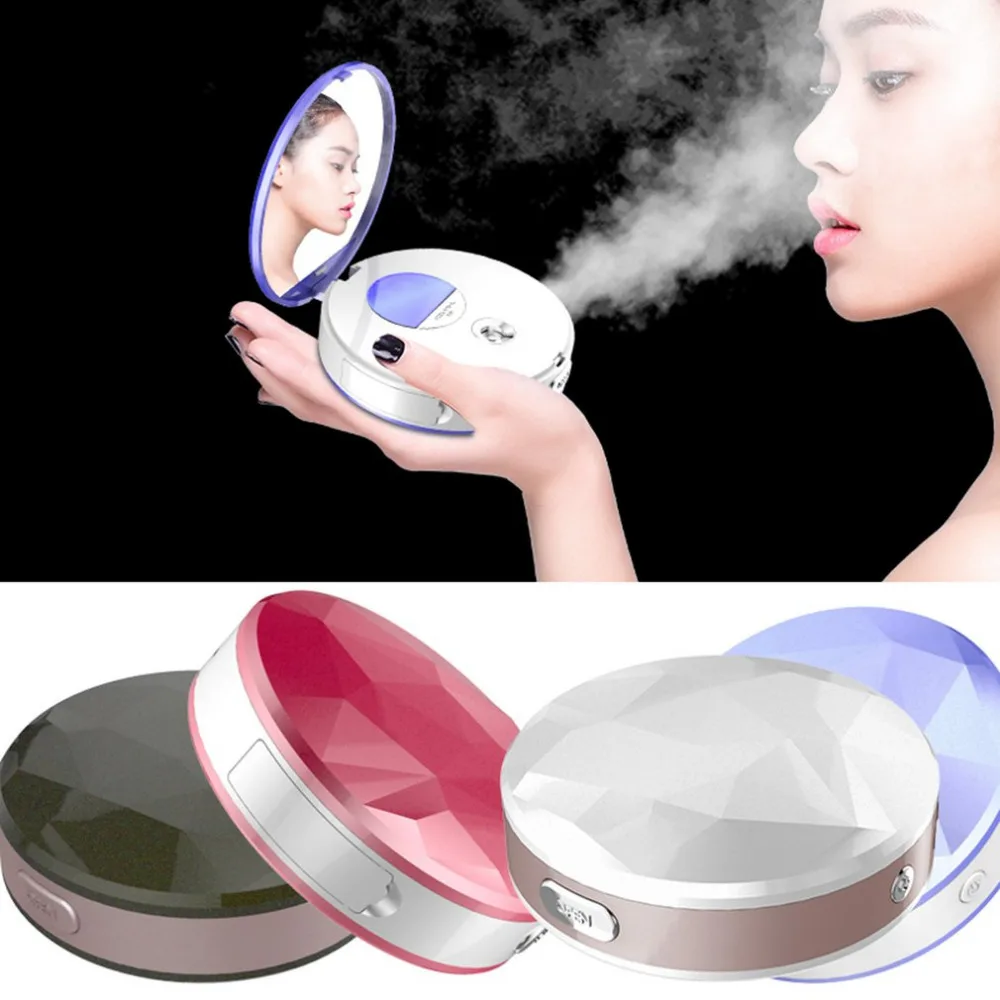 

USB Rechargeable mini humidifier Mirror Nano Mist Sprayer Facial Humidifier Steamer Skin Care Mirror Best Gift