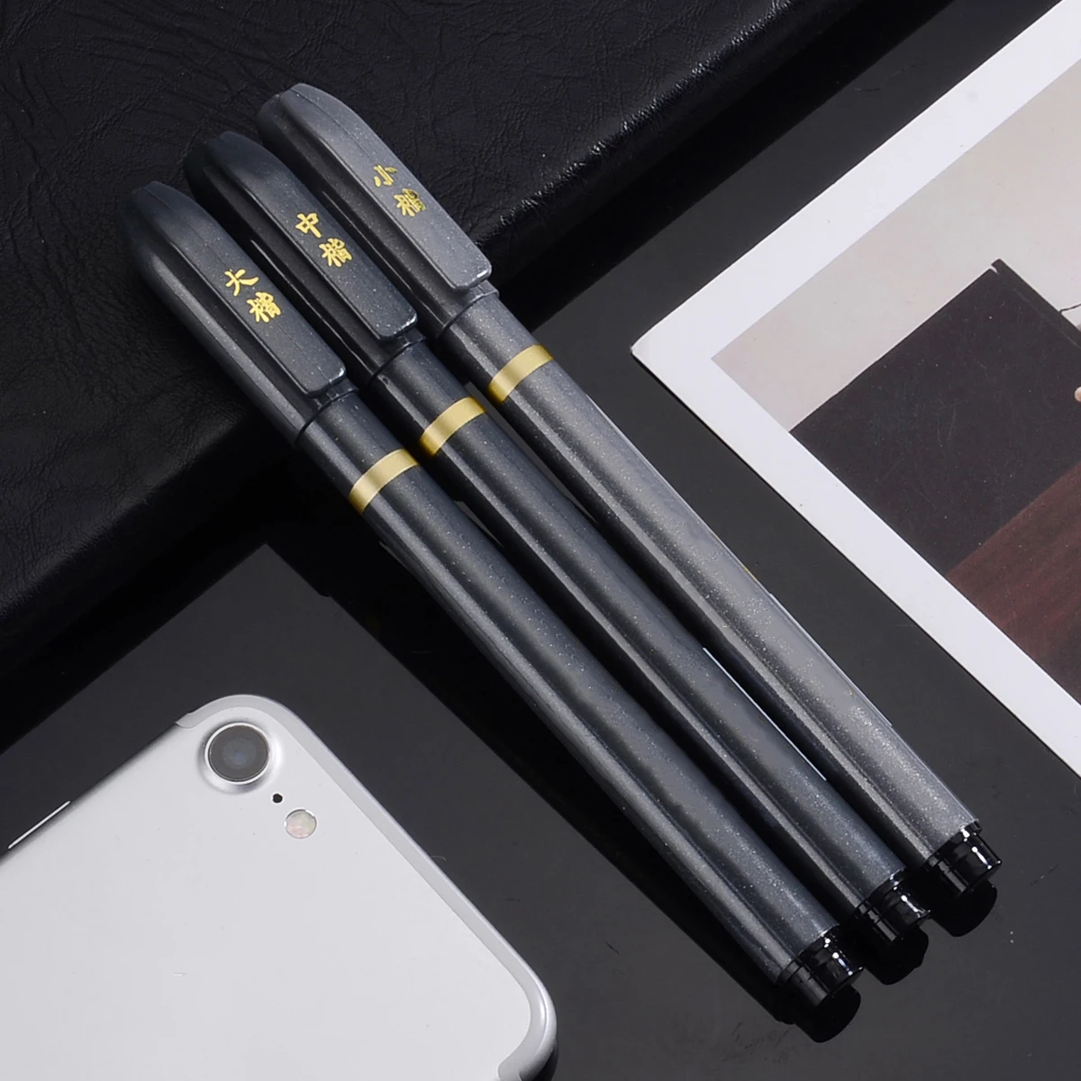 3pcs Fine Fiber Chinese Japanese Calligraphy Brush Pen Large/Medium/Small For Nib Calligraphy Signature Nominations Painting