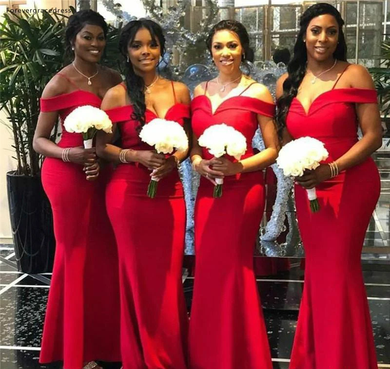 red maid of honour dresses