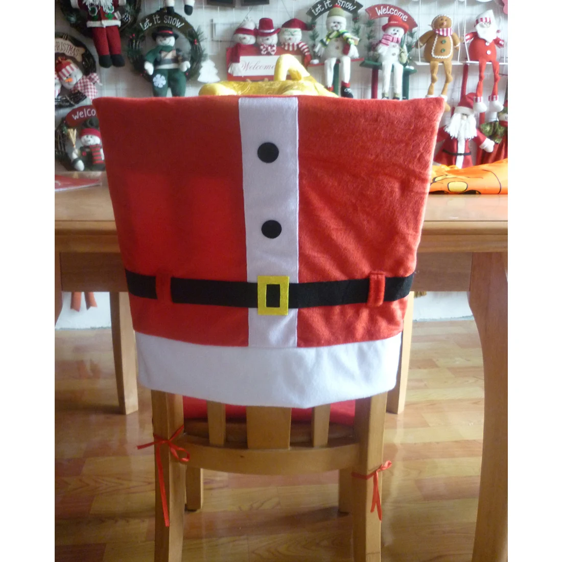 

2018 Santa Claus Chair Cover Christmas Dinner Table Party Red Chair Back Covers Xmas Christmas Decorations for Home