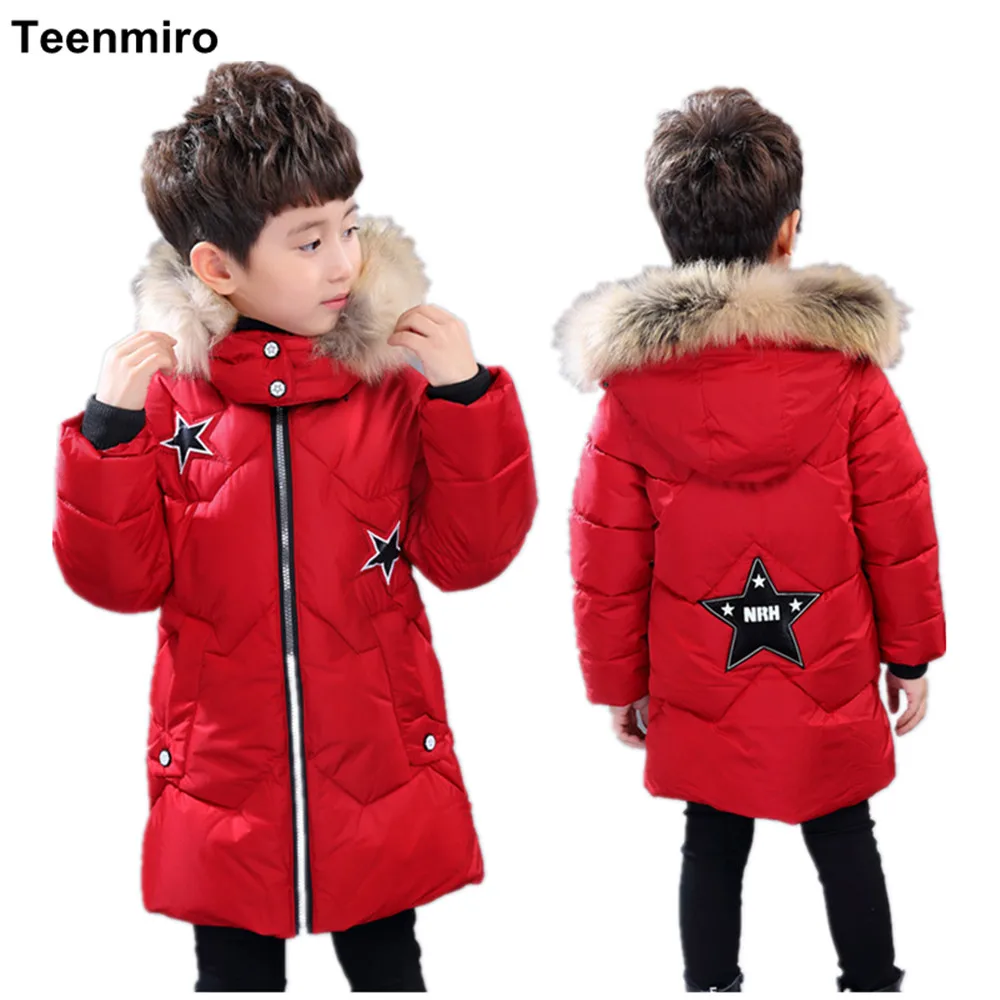 

Fashion Kids Long Coat Boy Jacket Children Autumn Winter Windbreaker Warm Outerwear Fleece Hooded Jackets Boys Outdoor Thicken