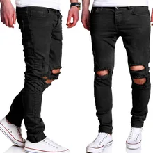 new spring summer 2017 Gentleman Joggers Cargo hip hop Slim fit Streetwear Men Knee hole casual pants cotton thin mens jeans new spring summer 2017 Gentleman Joggers Cargo hip hop Slim fit Streetwear Men Knee hole casual pants cotton thin mens jeans