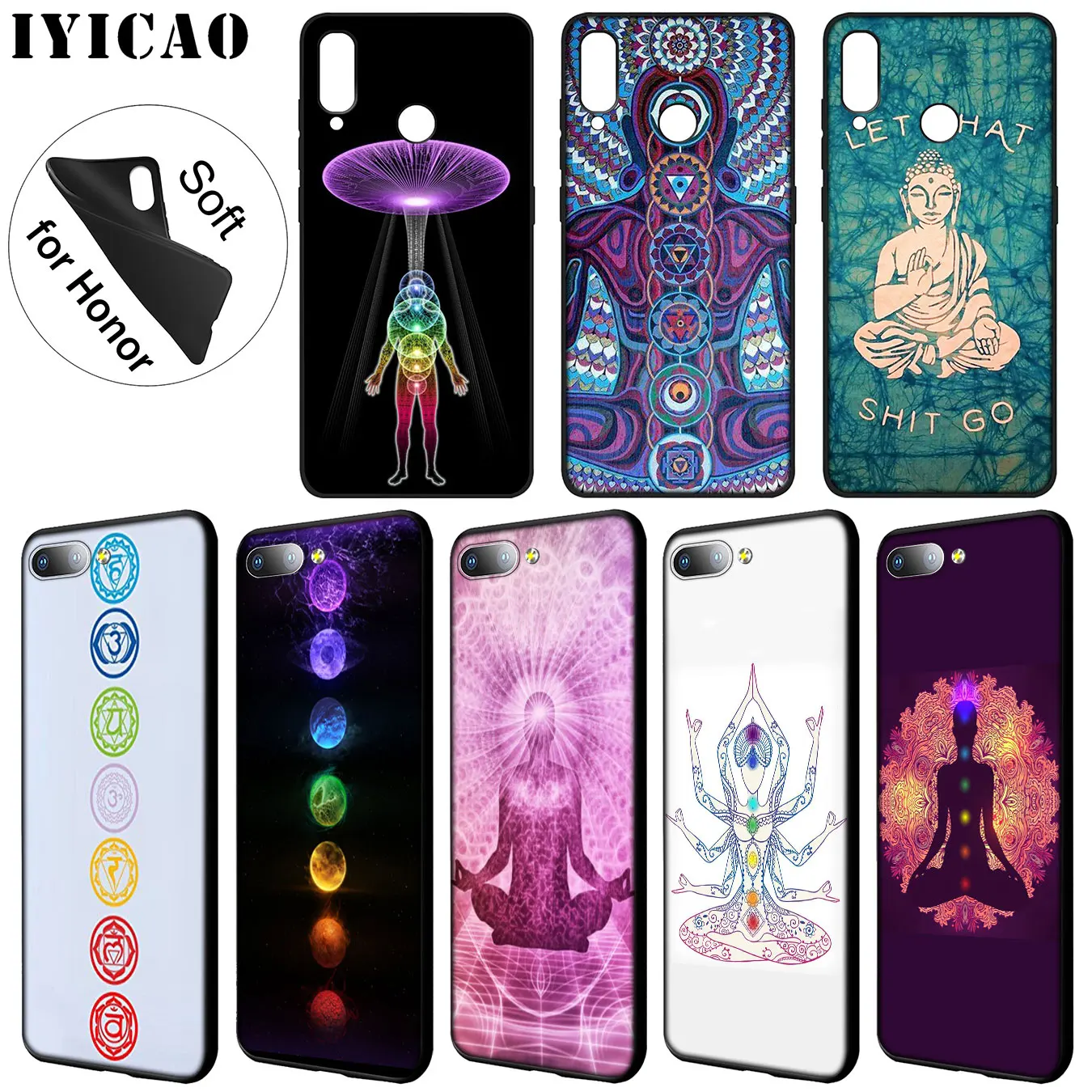 IYICAO чакра Йога модный принт Мягкий силиконовый чехол для Huawei Y9 Y7 Y6 Prime 2019 Honor 20 8C 8X 8