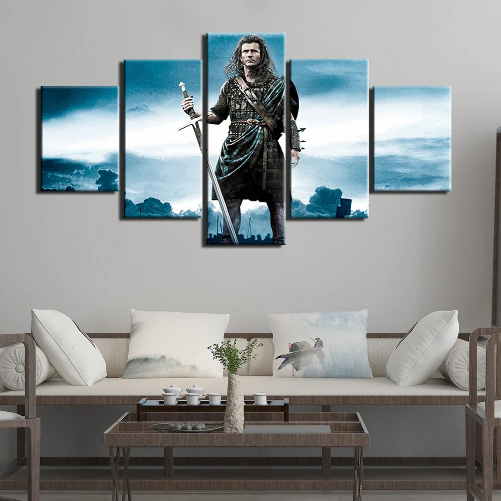 

HD Print 5 Pieces Canvas Art Decoration Pictures Braveheart Posters Painting Wall Art Home Decoration for Living Room